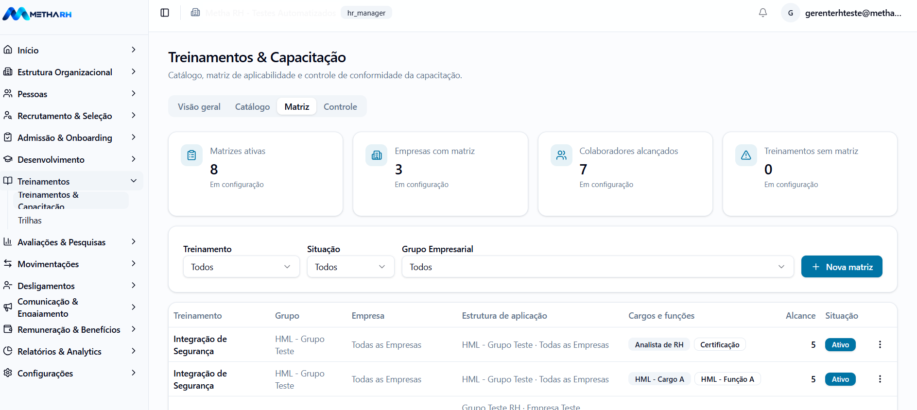 Metha RH — Treinamentos e Capacitação